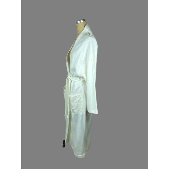 White wrap robe with pockets by Joelle made in Italy Size L - Picture 2 of 6